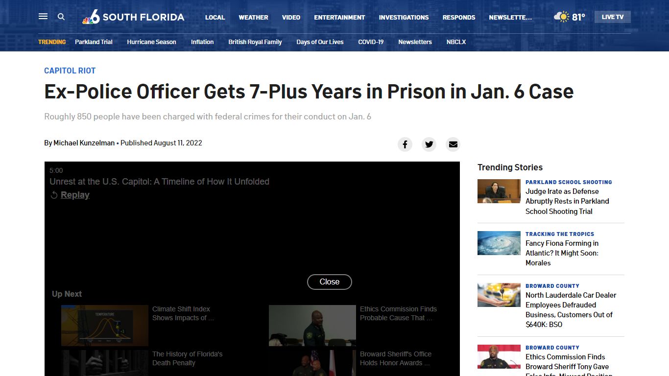 Ex-Police Officer Gets 7-Plus Years in Prison in Jan. 6 Case